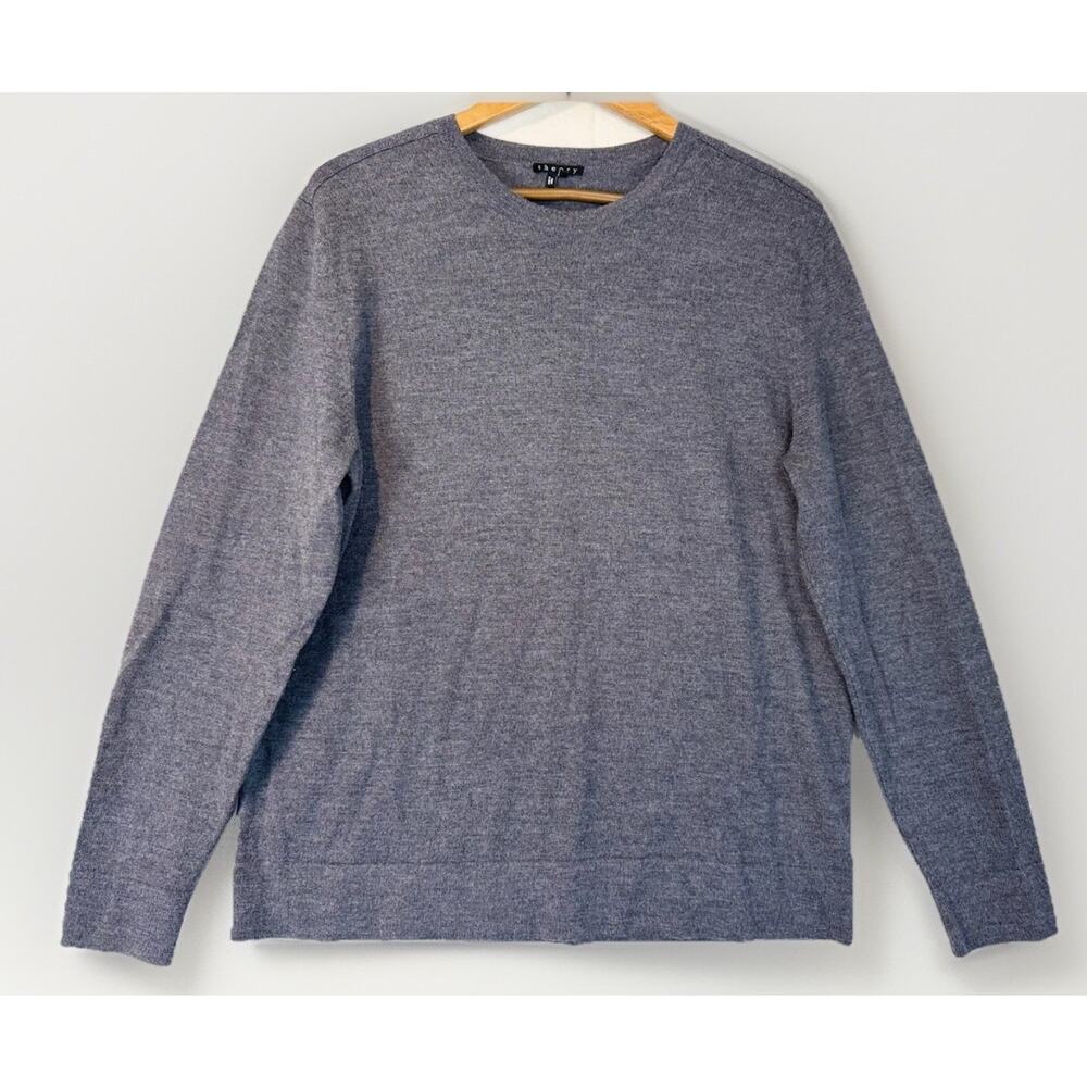 Theory‎ Merino Wool Crew Sweater Mens XL Heather Gray Minimalist